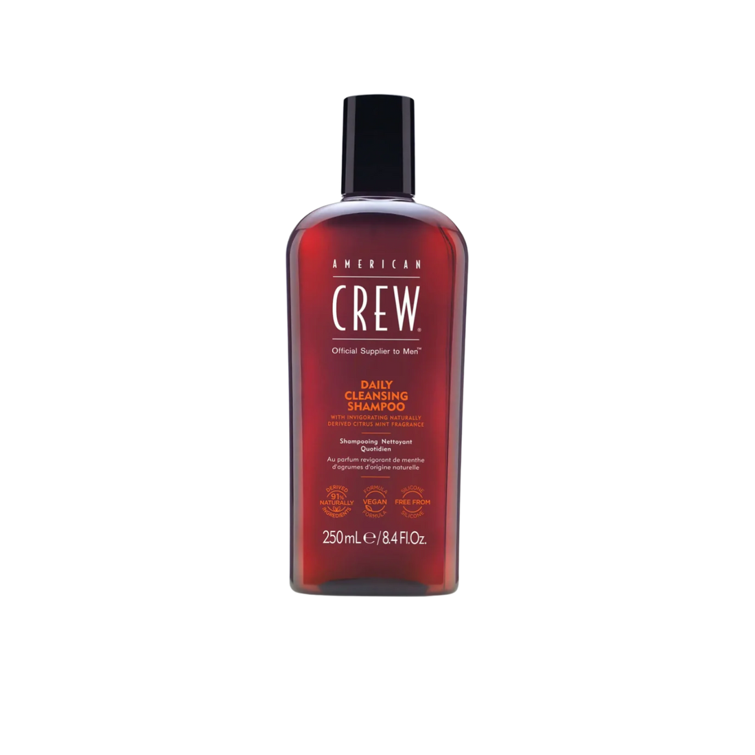 Flacon de American Crew Daily Cleansing Shampoo – shampooing purifiant quotidien pour hommes