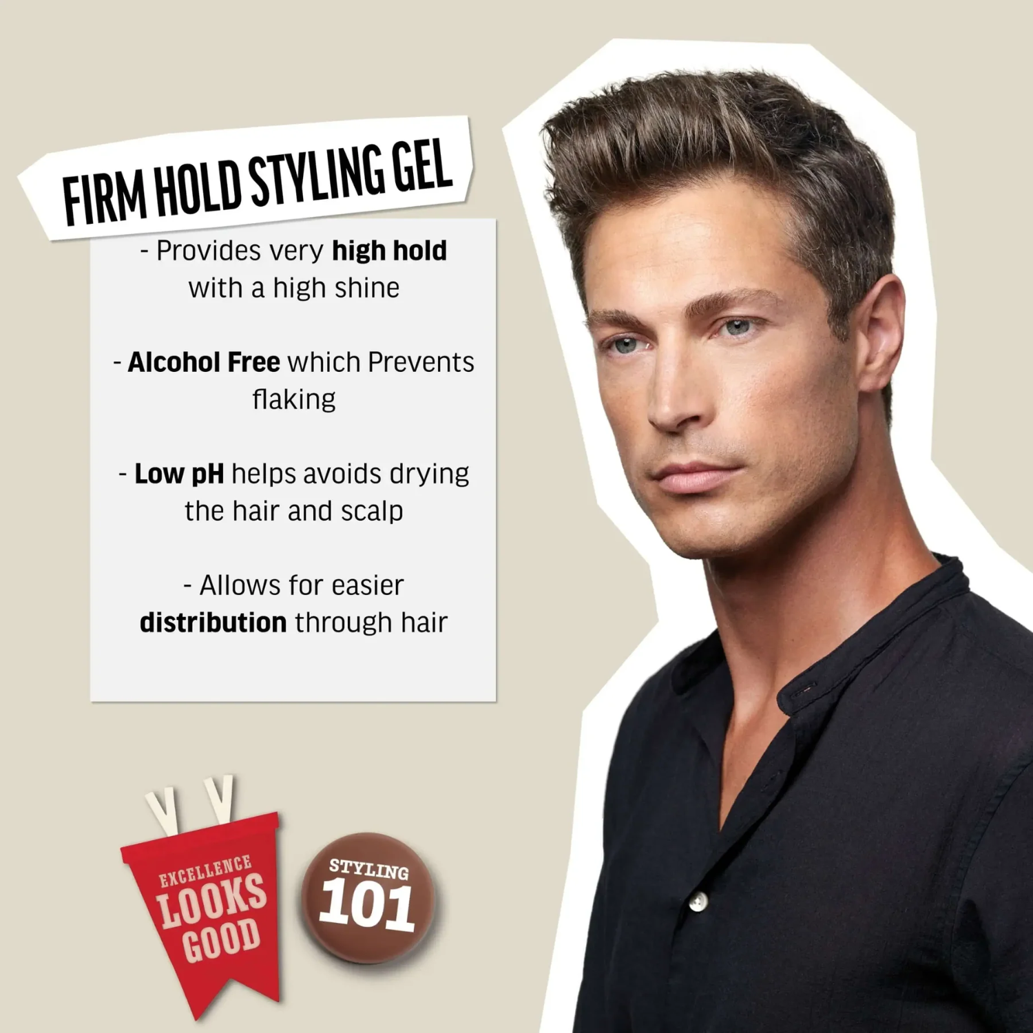 American Crew Firm Hold Styling Gel – gel coiffant fixation forte pour cheveux brillants et volumineux