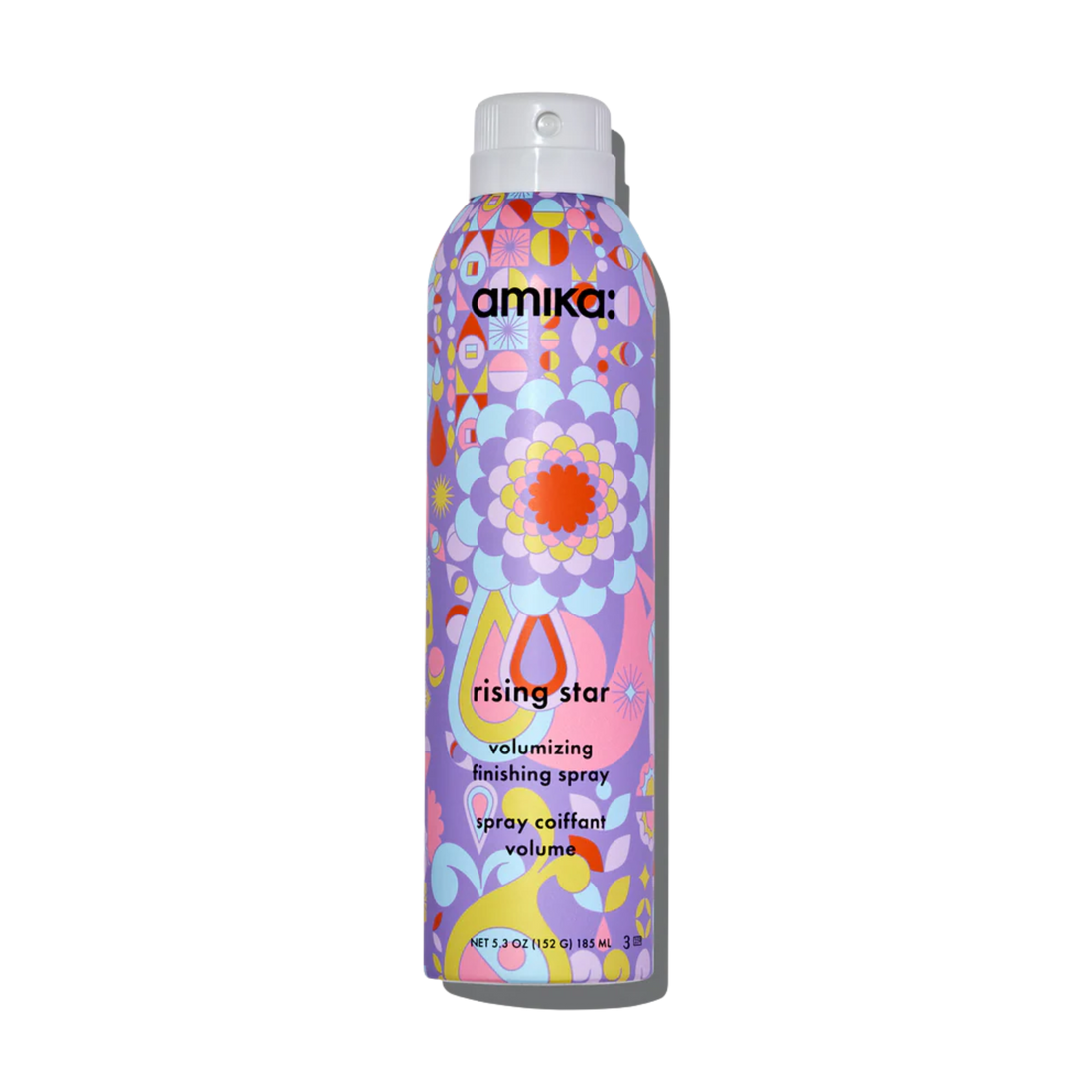 Flacon 185 ml du spray volumisant Amika Rising Star, style fin léger pour lift des racines sans résidu.

