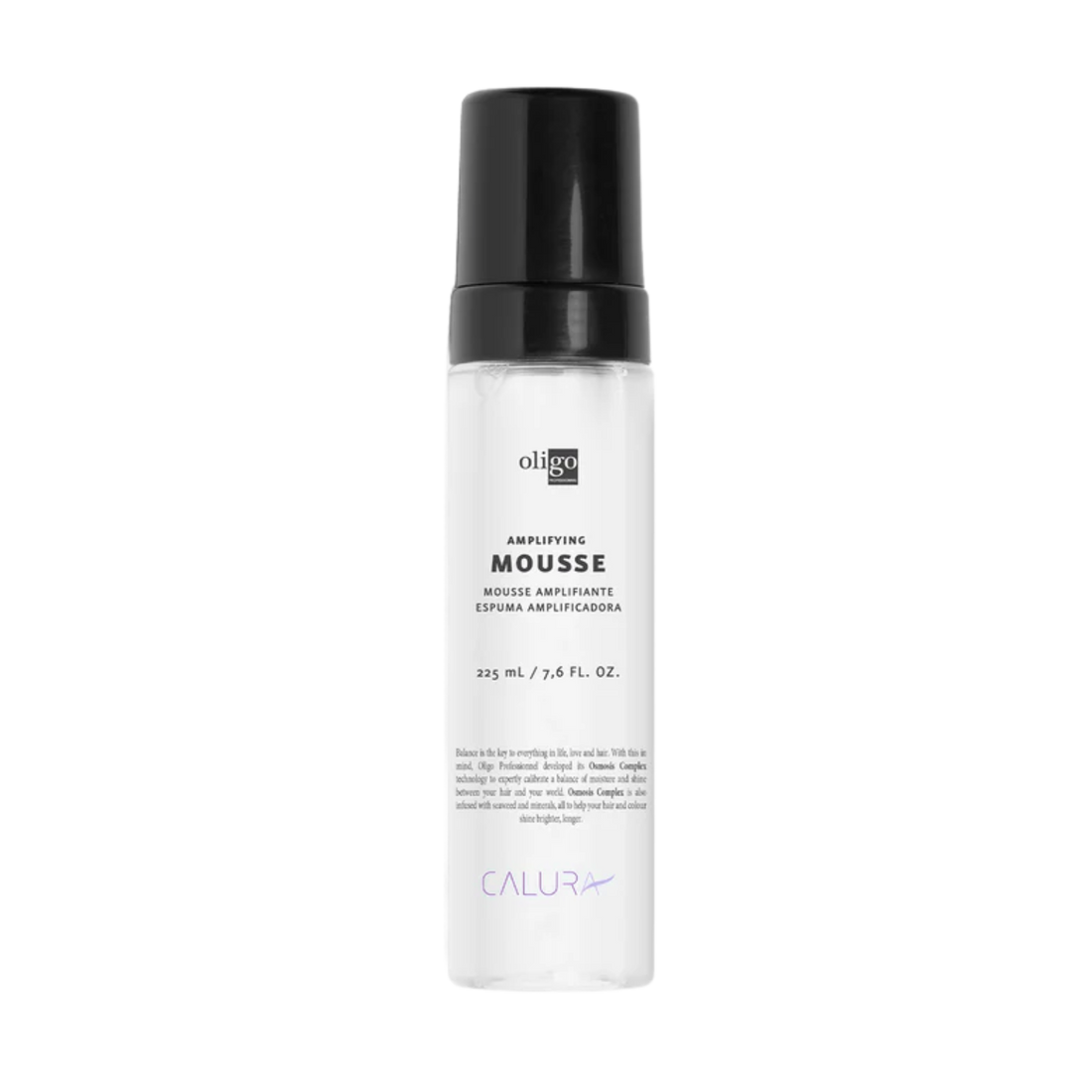“Flacon d’Amplifying Mousse Oligo – mousse volume léger et tenue flexible”
