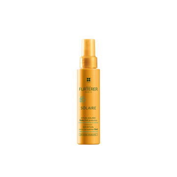 Texture fluide d'été protecteur René Furterer pulvérisée, cheveux hydratés et protégés contre le soleil
