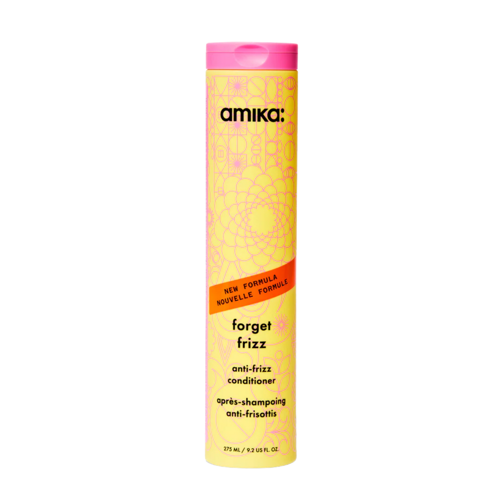 Flacon d’après-shampoing amika Forget Frizz pour cheveux lisses et sans frisottis

