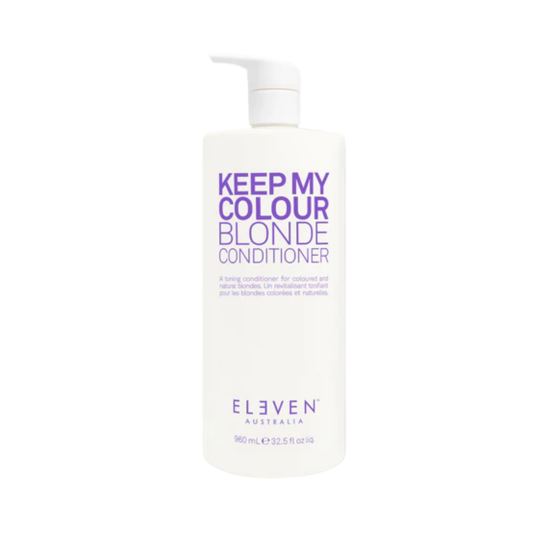 Flacon de l’après-shampoing Keep My Colour Blonde Conditioner d’ELEVEN Australia, texture crémeuse
