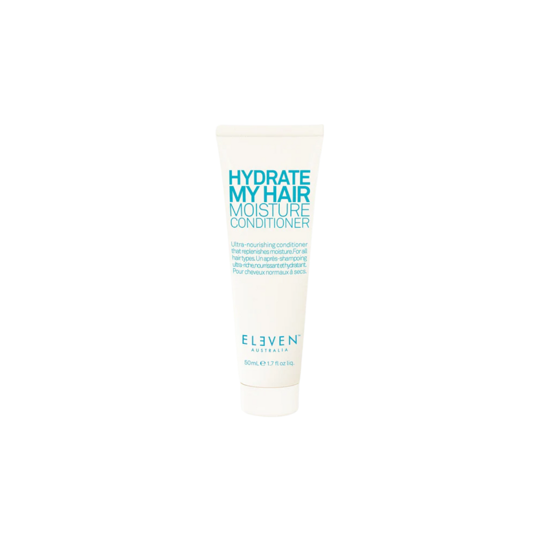 Flacon de l’après-shampoing Hydrate My Hair Moisture Conditioner d’ELEVEN Australia, texture crémeuse