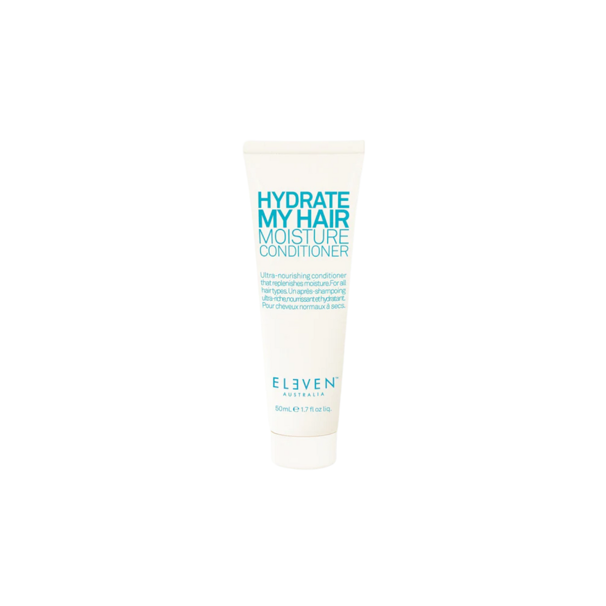 Flacon de l’après-shampoing Hydrate My Hair Moisture Conditioner d’ELEVEN Australia, texture crémeuse