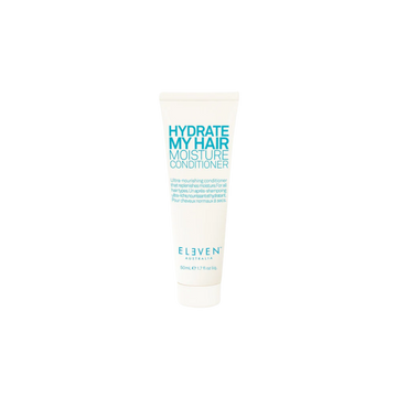 Flacon de l’après-shampoing Hydrate My Hair Moisture Conditioner d’ELEVEN Australia, texture crémeuse