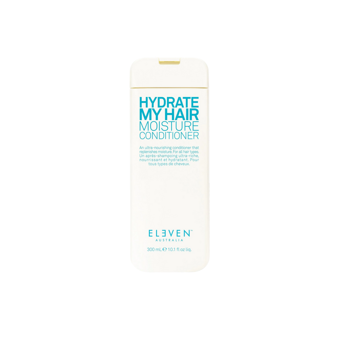 Flacon de l’après-shampoing Hydrate My Hair Moisture Conditioner d’ELEVEN Australia, texture crémeuse