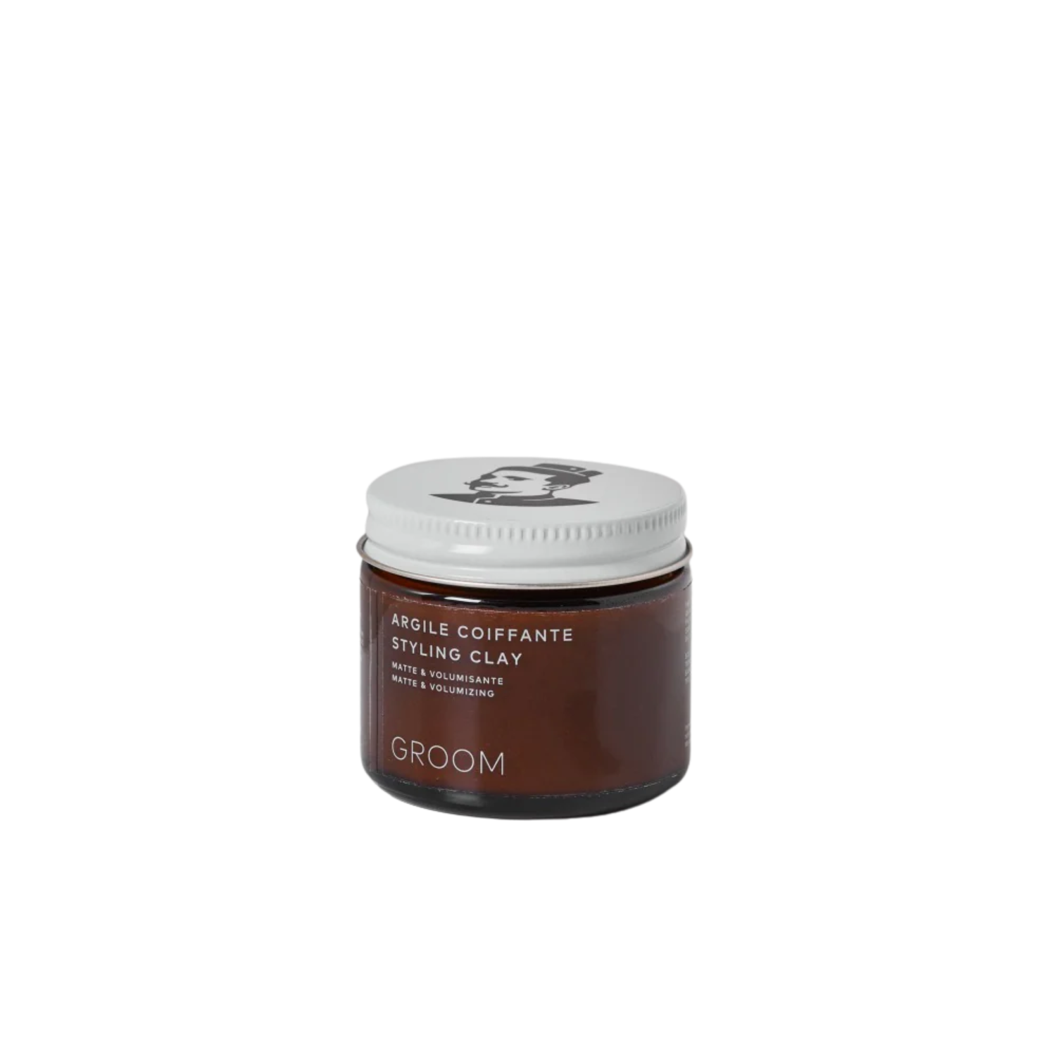Pot de 60 ml d'Argile Coiffante Groom – soin coiffant naturel au fini mat, volume instantané, parfum agrumes-sauge

