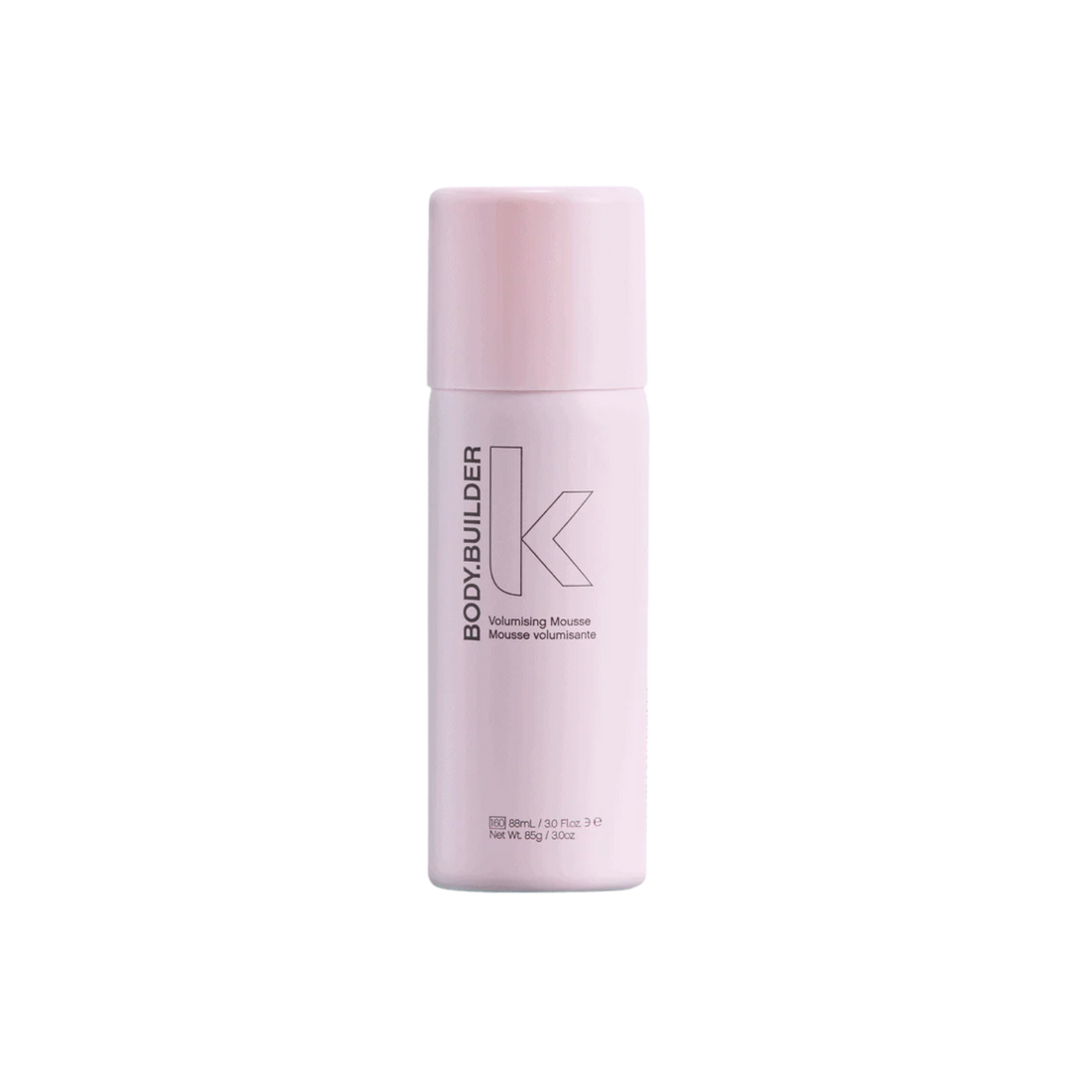 Flacon 88 ml de la mousse volumisante BODY.BUILDER Kevin Murphy posé sur fond neutre