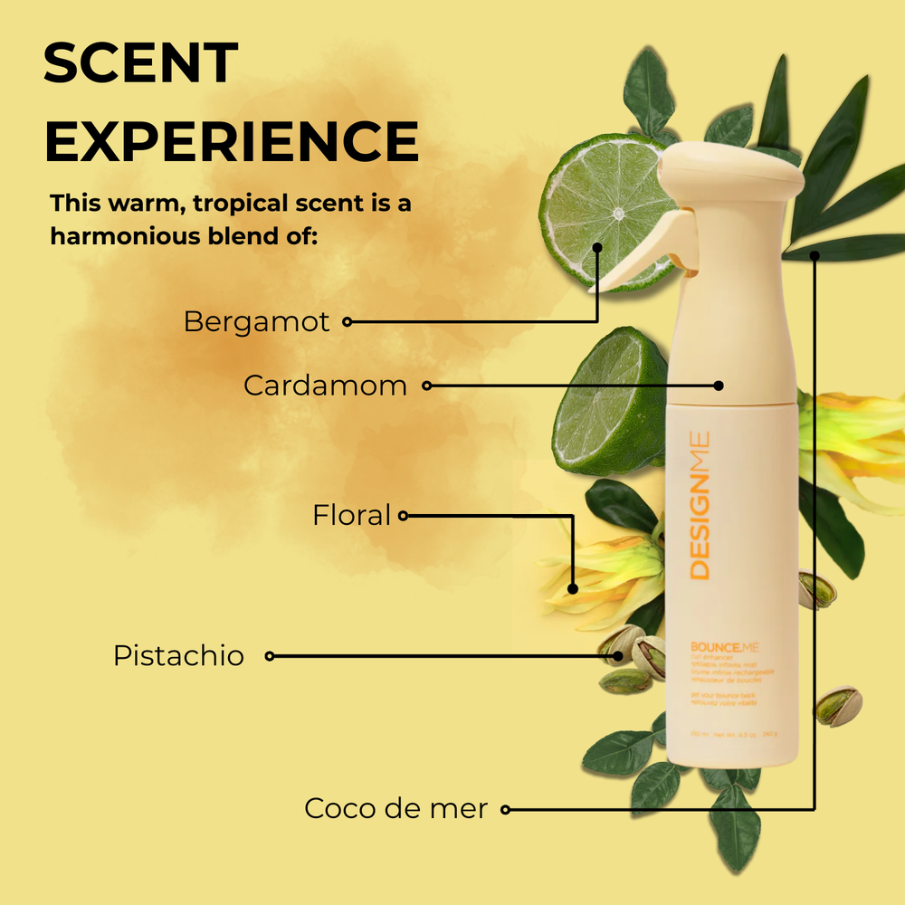 Flacon de 250 ml de brume rehausse boucles BOUNCE.ME, spray léger pour ondulations et boucles