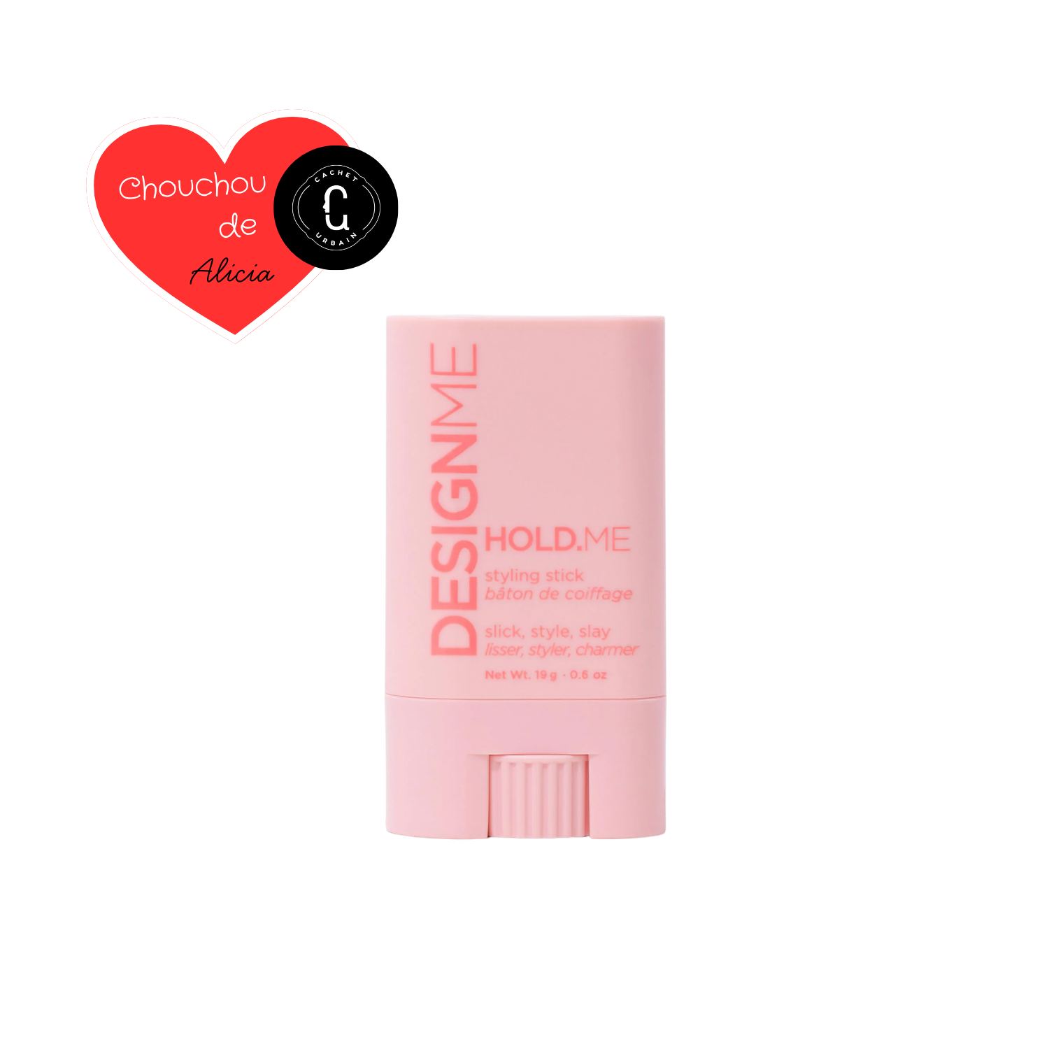 Bâton de coiffage vegan HOLD.ME DESIGNME – stick anti-frisottis format compact pour cheveux lisses et contours nets