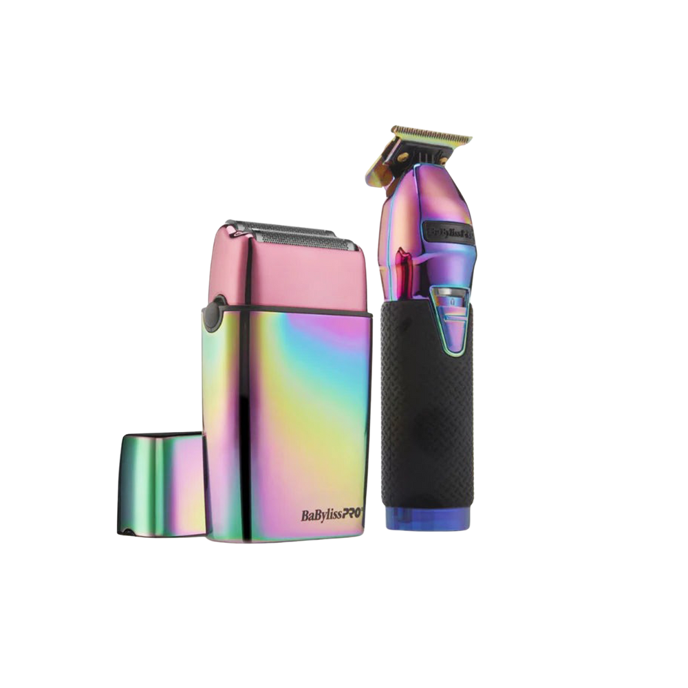 BaBylissPRO LimitedFX Iridescent trimmer & double foil shaver set – finition irisée, tondeuse et rasoir