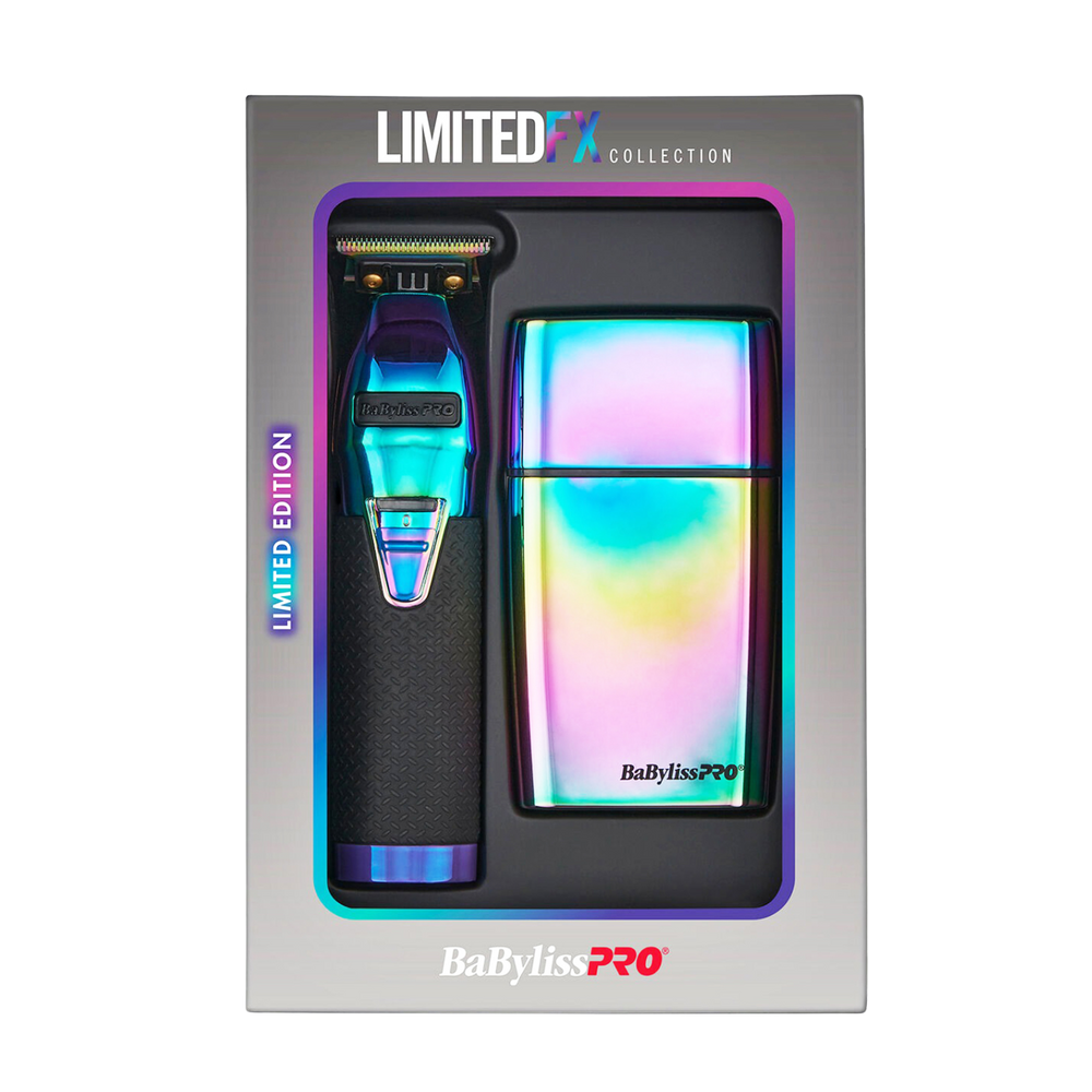 BaBylissPRO LimitedFX Iridescent trimmer & double foil shaver set – finition irisée, tondeuse et rasoir