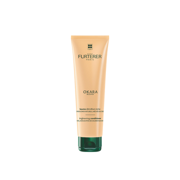 Tube 150 ml du Baume Démêlant Éclat Okara Blond René Furterer, soin sans silicone pour cheveux blonds naturels, méchés ou colorés
