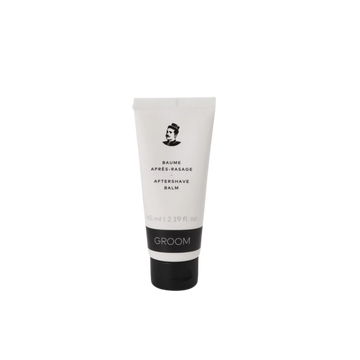Tube de 65 ml du Baume après-rasage Groom – soin apaisant et hydratant au jojoba et beurre de cacao, parfum herbacé, emballage recyclé

