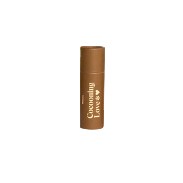 Tube en carton du baume à lèvres Cocooning Love saveur Mocha, formule végan et naturelle.