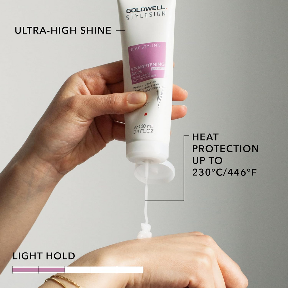Tube de Baume Lissant Goldwell Stylesign 100 ml posé sur fond blanc