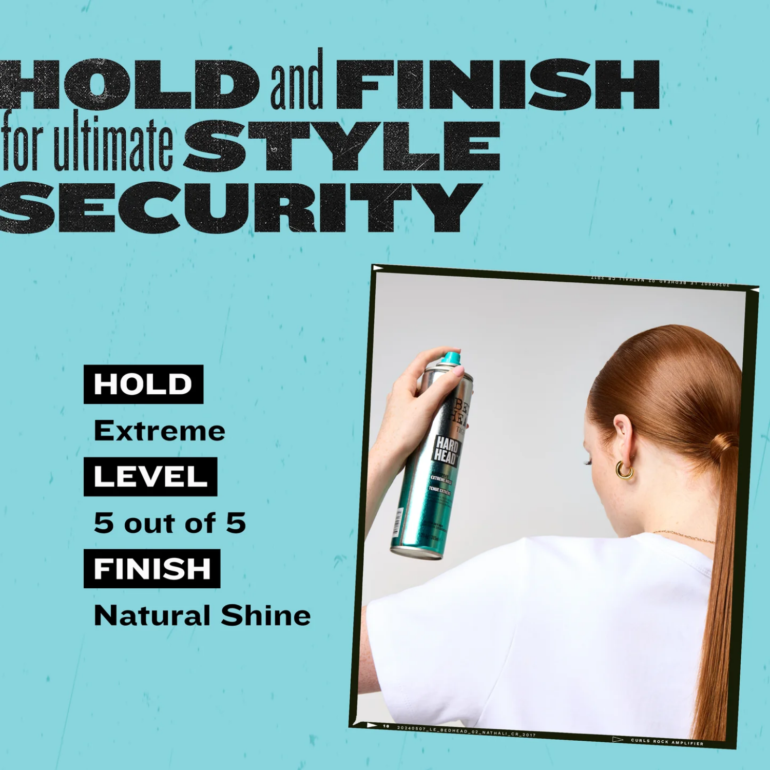 Avant après coiffure fixée laque Bed Head TIGI Hard Head