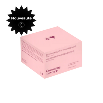 Beurre fouetté corporel Rose & Litchi Cocooning Love pour peau douce hydratée fruité.