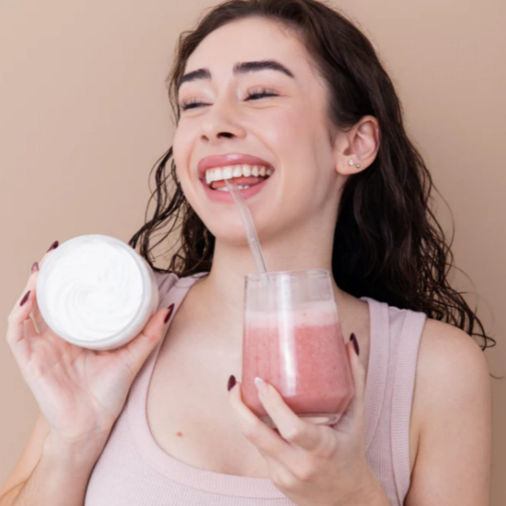 Beurre fouetté smoothie fraise et banane Cocooning Love pour peau douce et hydratée.