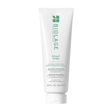 “Conditionneur Universel Biolage Scalp Sync 236 ml — flacon blanc/vert, hydratation légère pour tous les types de cuir chevelu”