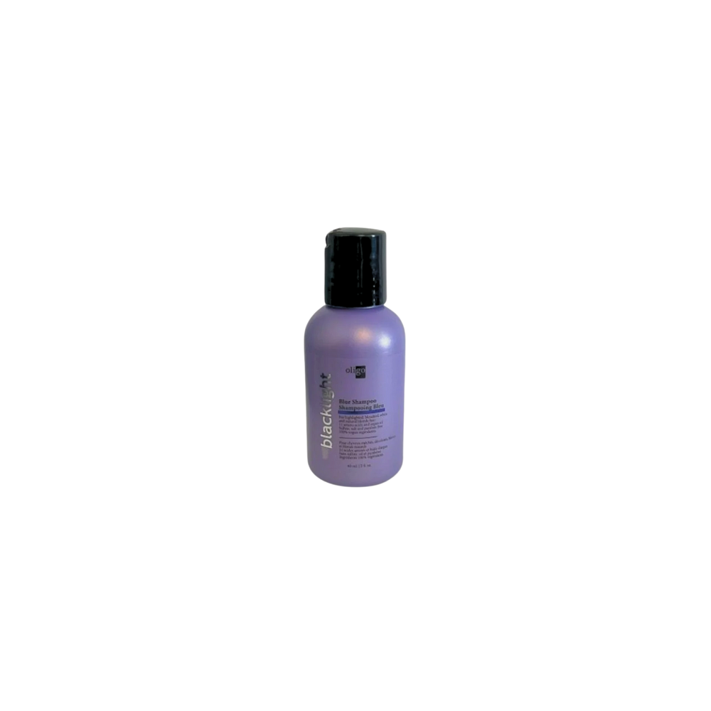« Flacon Blue Shampoo Oligo Professionnel – soin anti‑reflets jaunes pour cheveux blonds méchés ou décolorés »