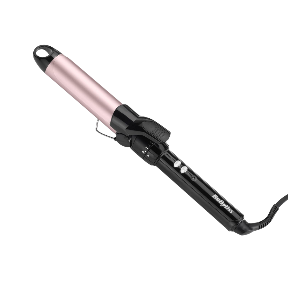 « Boucleur BaBylissPRO Nano Titanium cylindre titane long – vue latérale de l’appareil avec poignée ergonomique »