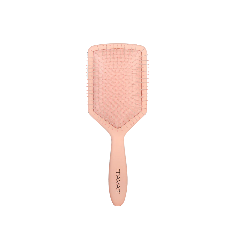 Brosse paddle Framar Champagne Mami — poils flexibles, finition mat champagne