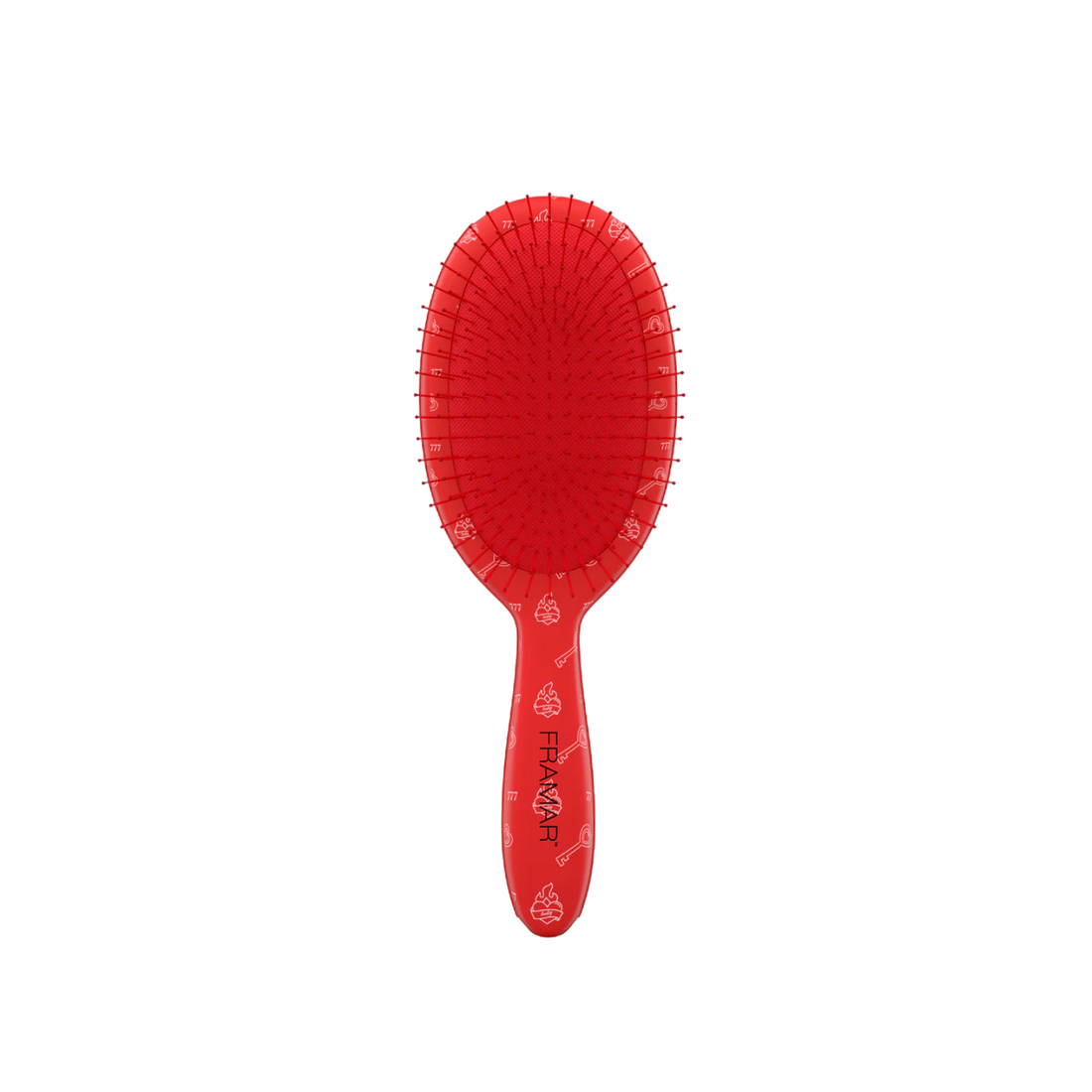 Brosse démêlante Framar Charm rouge mat avec poils souples.