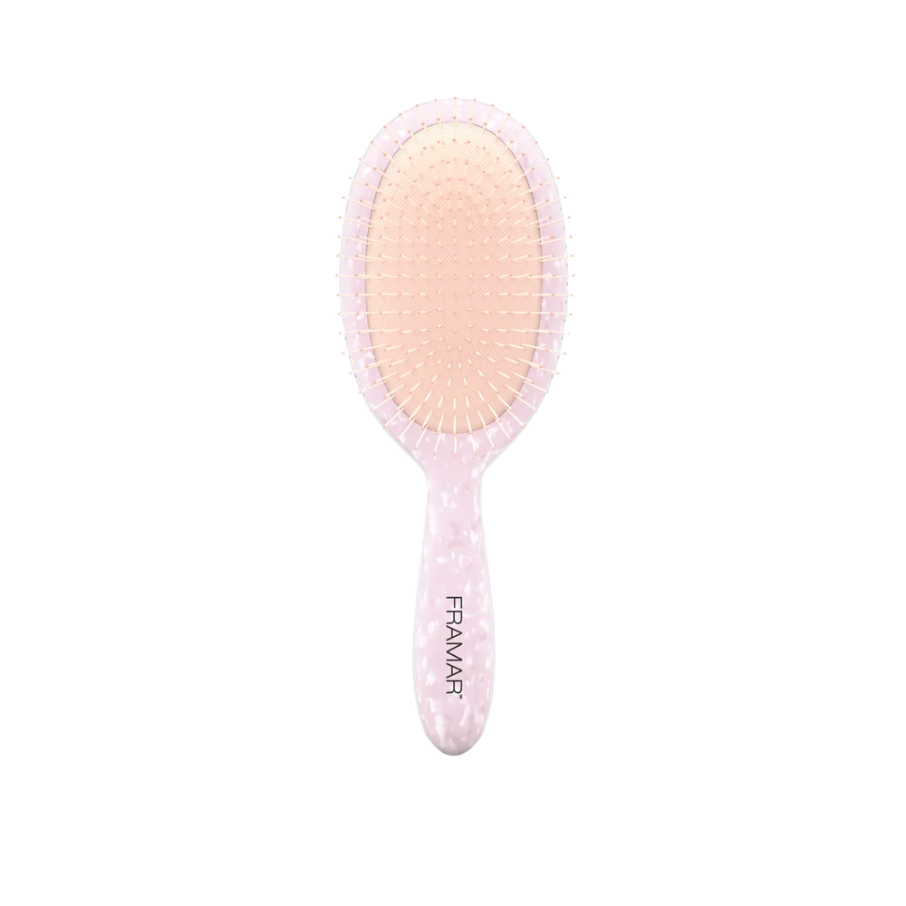 Brosse démêlante Framar Glazed Donut rose holographique, poils souples.