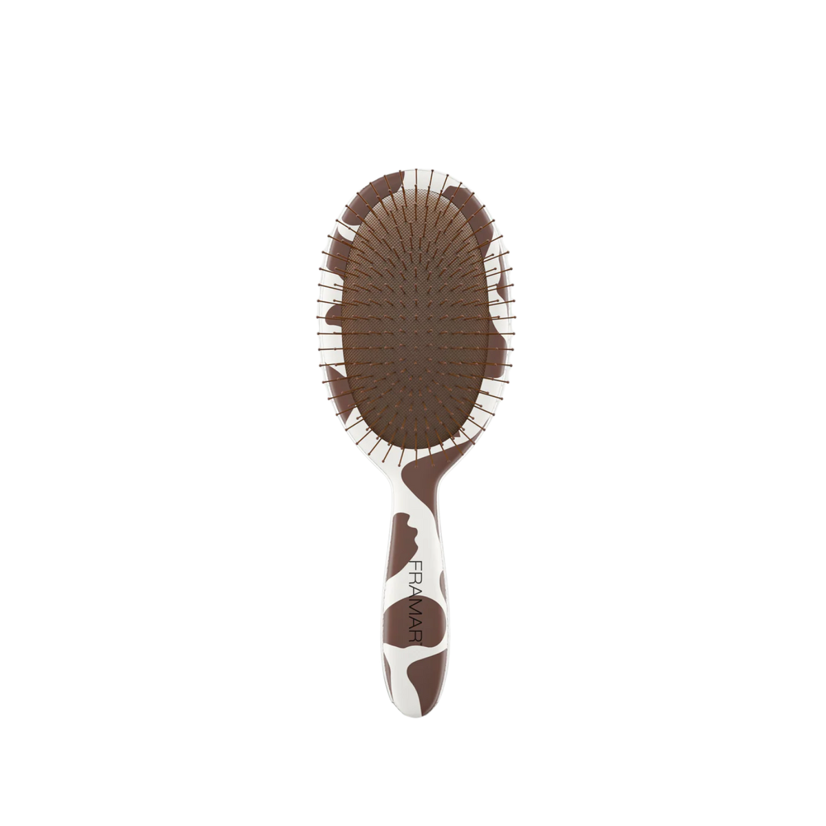 Brosse démêlante Framar Yeehaw avec motif vache crème et marron