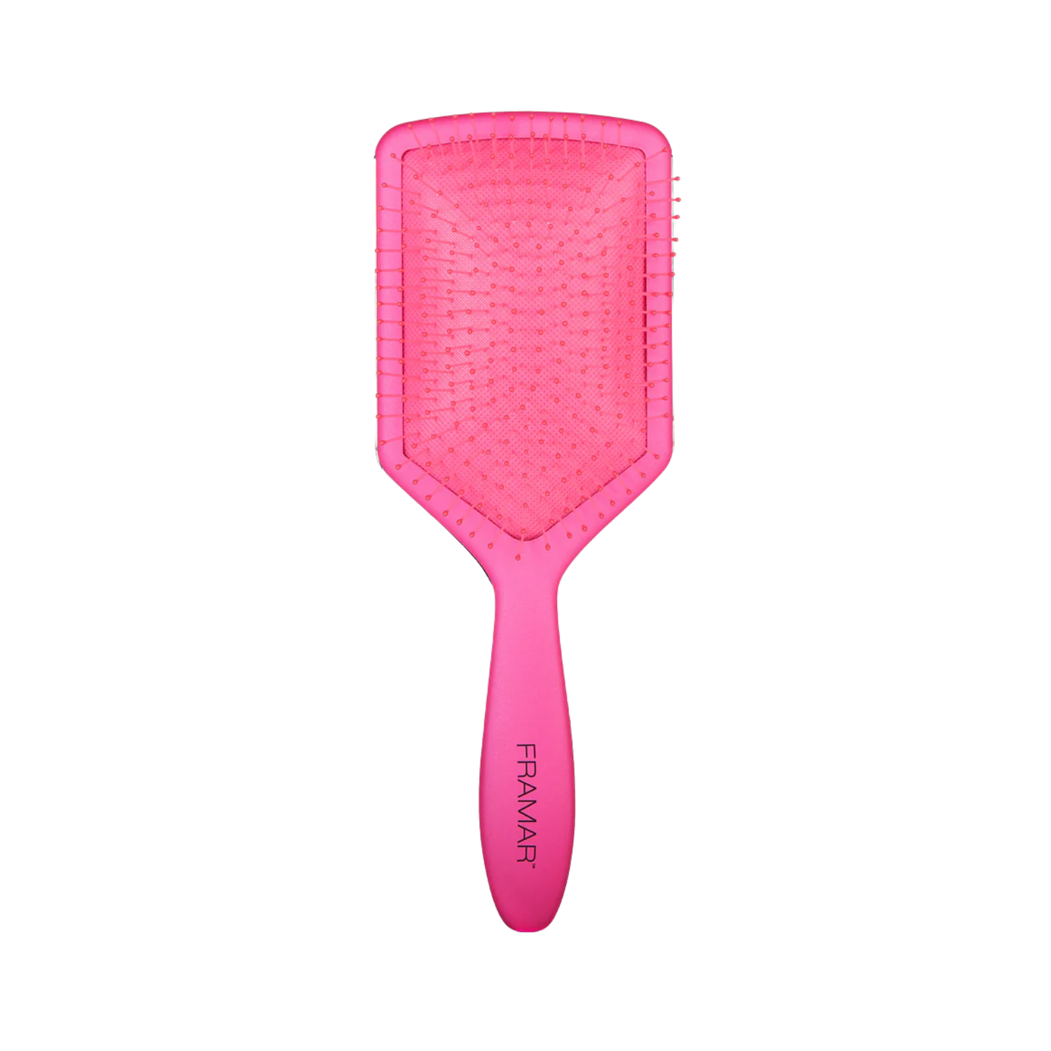 Brosse plate Framar Pinky Swear de couleur rose mat avec picots flexibles