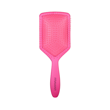 Brosse plate Framar Pinky Swear de couleur rose mat avec picots flexibles