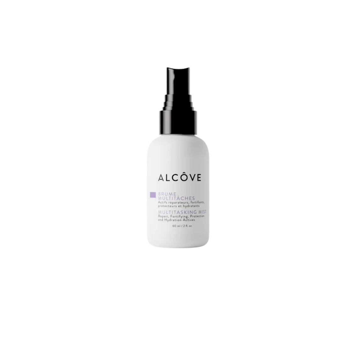 “Spray Brume Multitâche Alcôve 10‑en‑1 sur fond neutre — soin capillaire polyvalent”