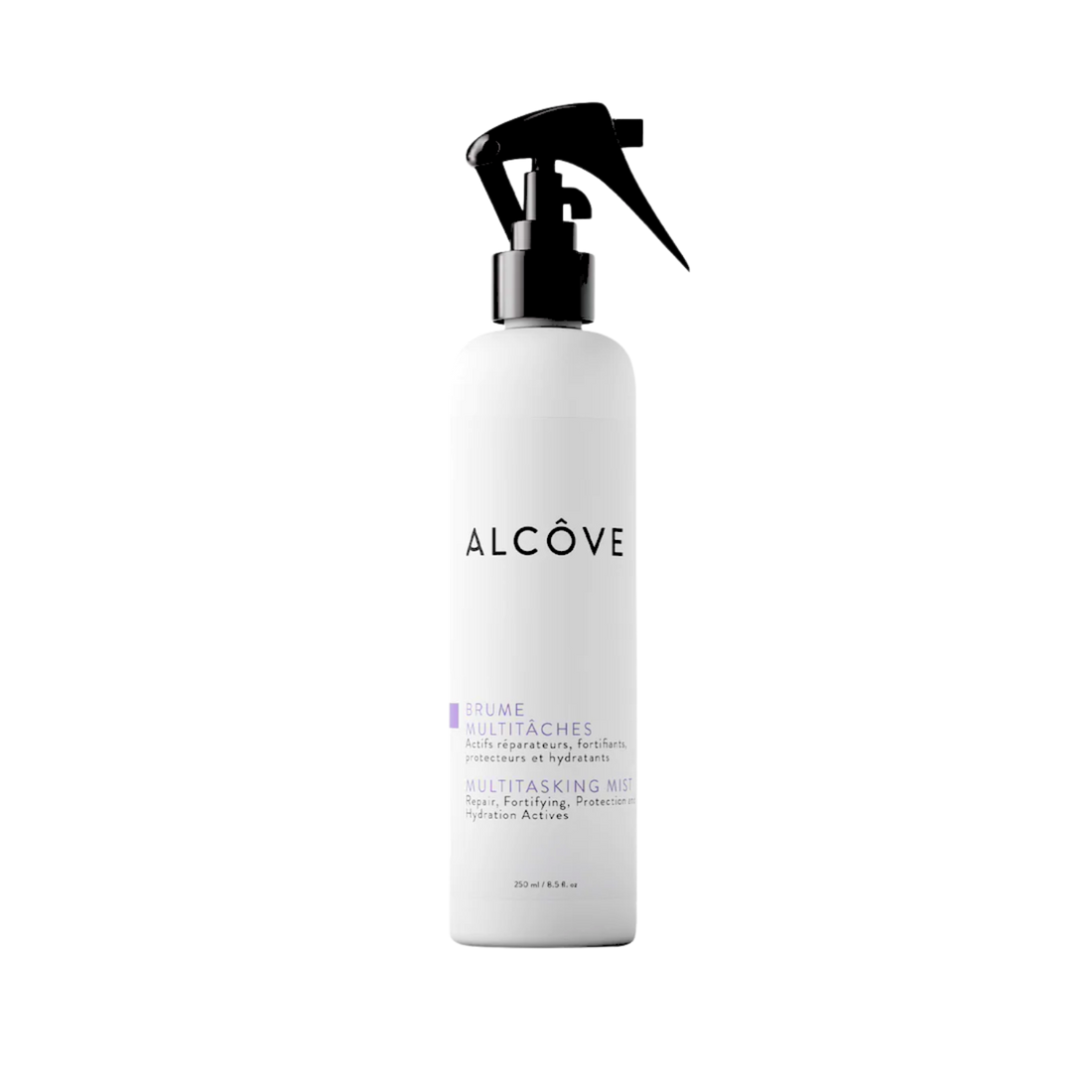 “Spray Brume Multitâche Alcôve 10‑en‑1 sur fond neutre — soin capillaire polyvalent”