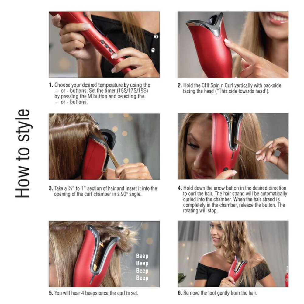 Fer rotatif CHI LAVA 1″ Volcanic Ceramic Spin N Curl – barillet rotatif céramique lave volcanique