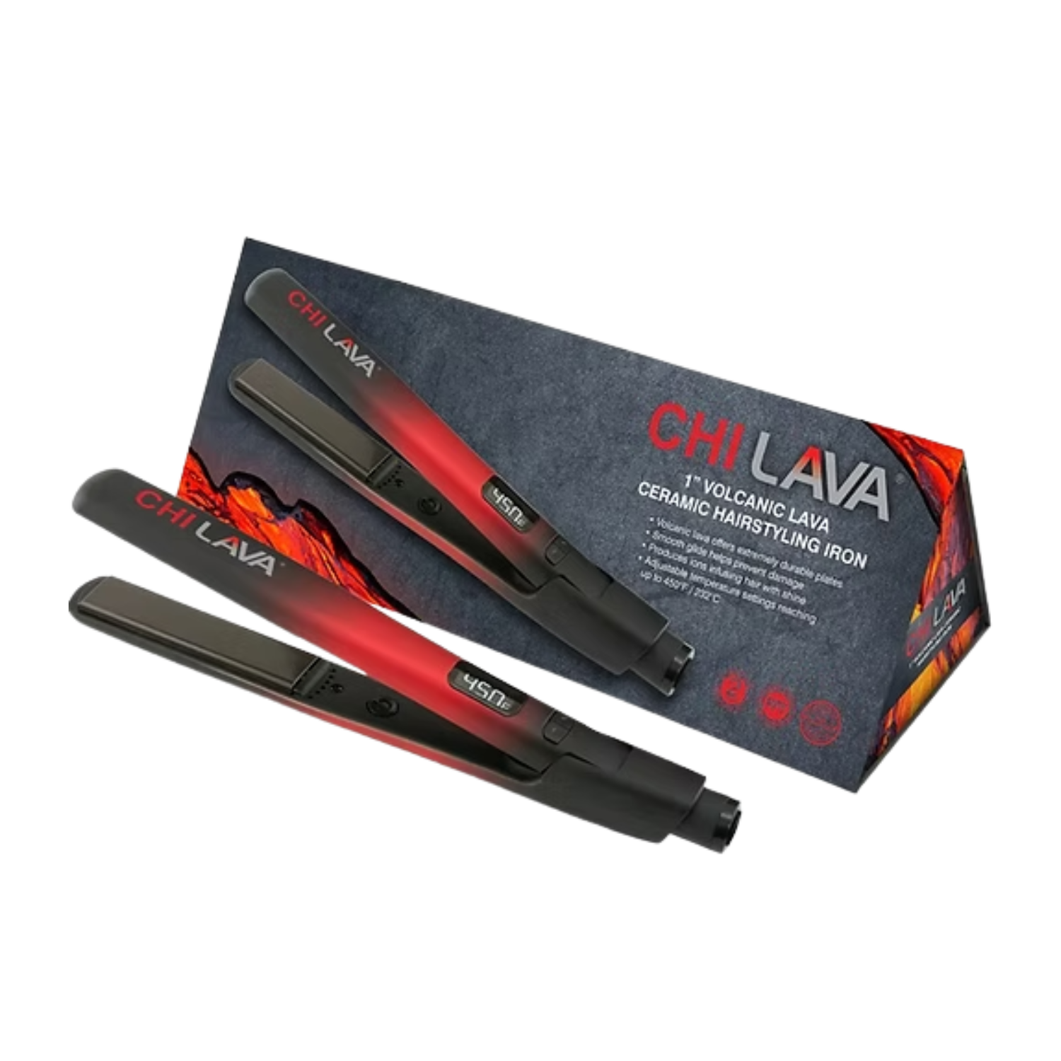 Fer plat CHI Lava 1″ plaques céramiques lave volcanique — outil coiffure professionnel
