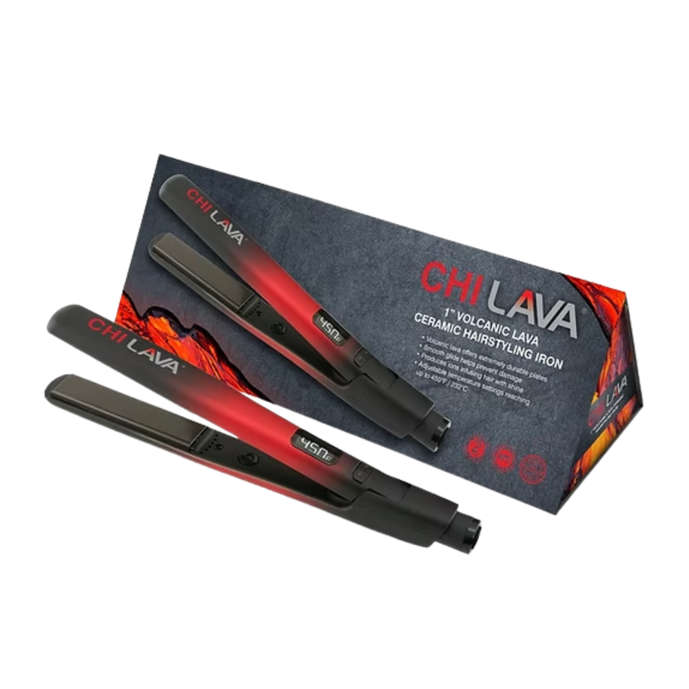 Fer plat CHI Lava 1″ plaques céramiques lave volcanique — outil coiffure professionnel