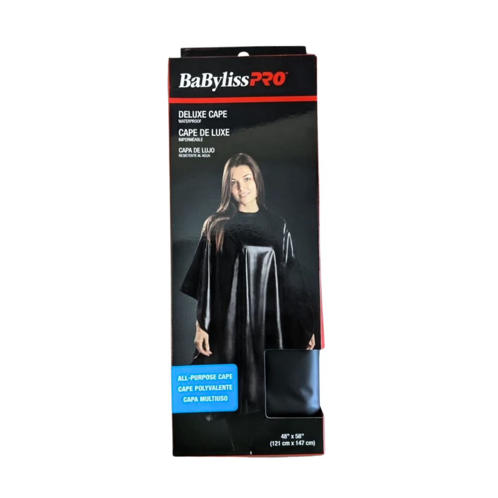 Cape de vinyle Deluxe très ample BaByliss PRO 121 × 147 cm – protection imperméable pour salon de coiffure