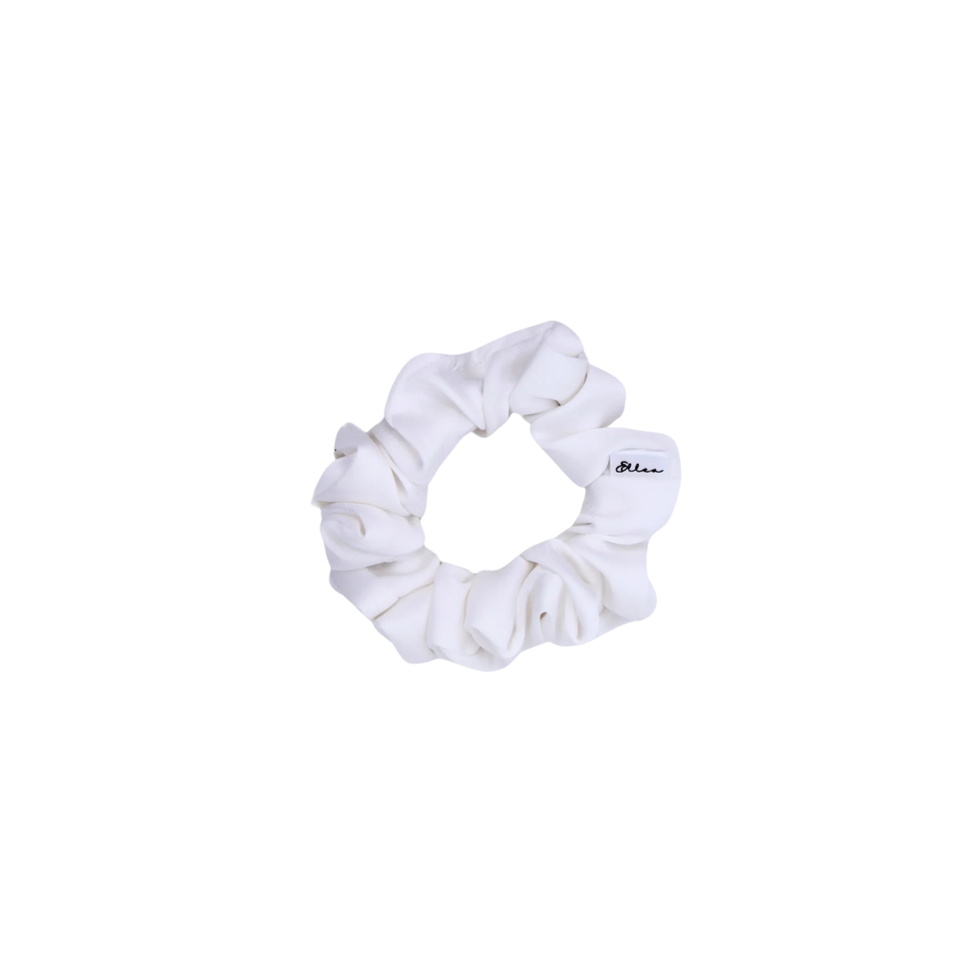 Chouchou satin blanc pur – scrunchie cheveux soyeux blanc, protection douce et élégante