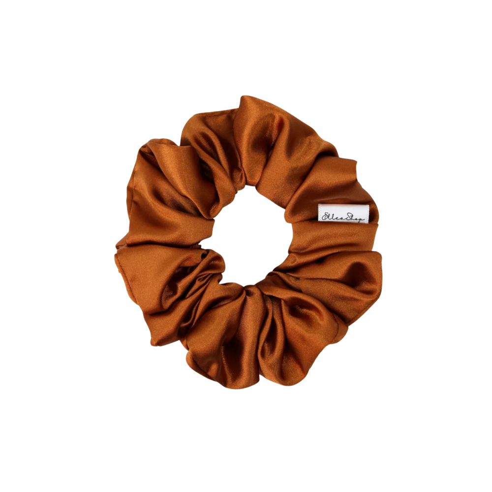 Chouchou satin brillant cuivre – scrunchie soyeux cuivre, accessoire cheveux élégant et protecteur