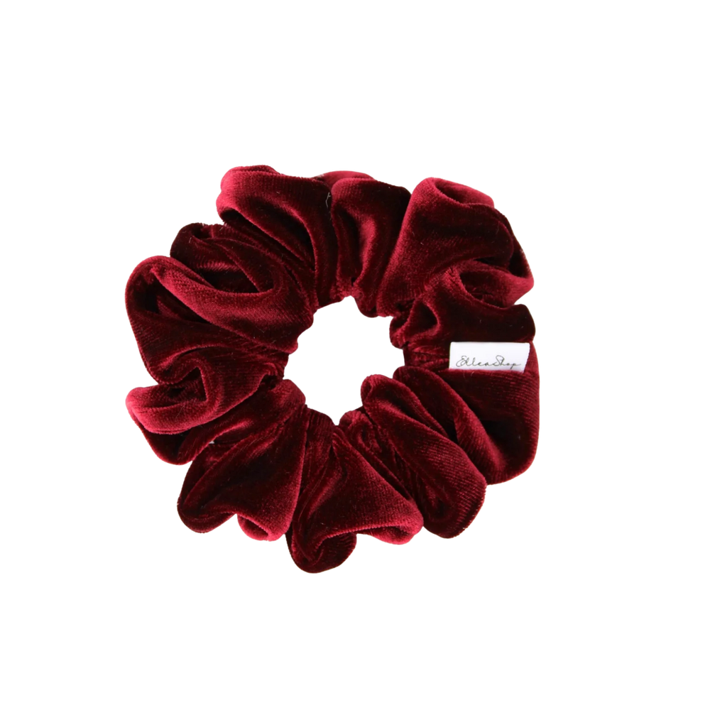 Chouchou cheveux en velours bordeaux – accessoire doux et élégant