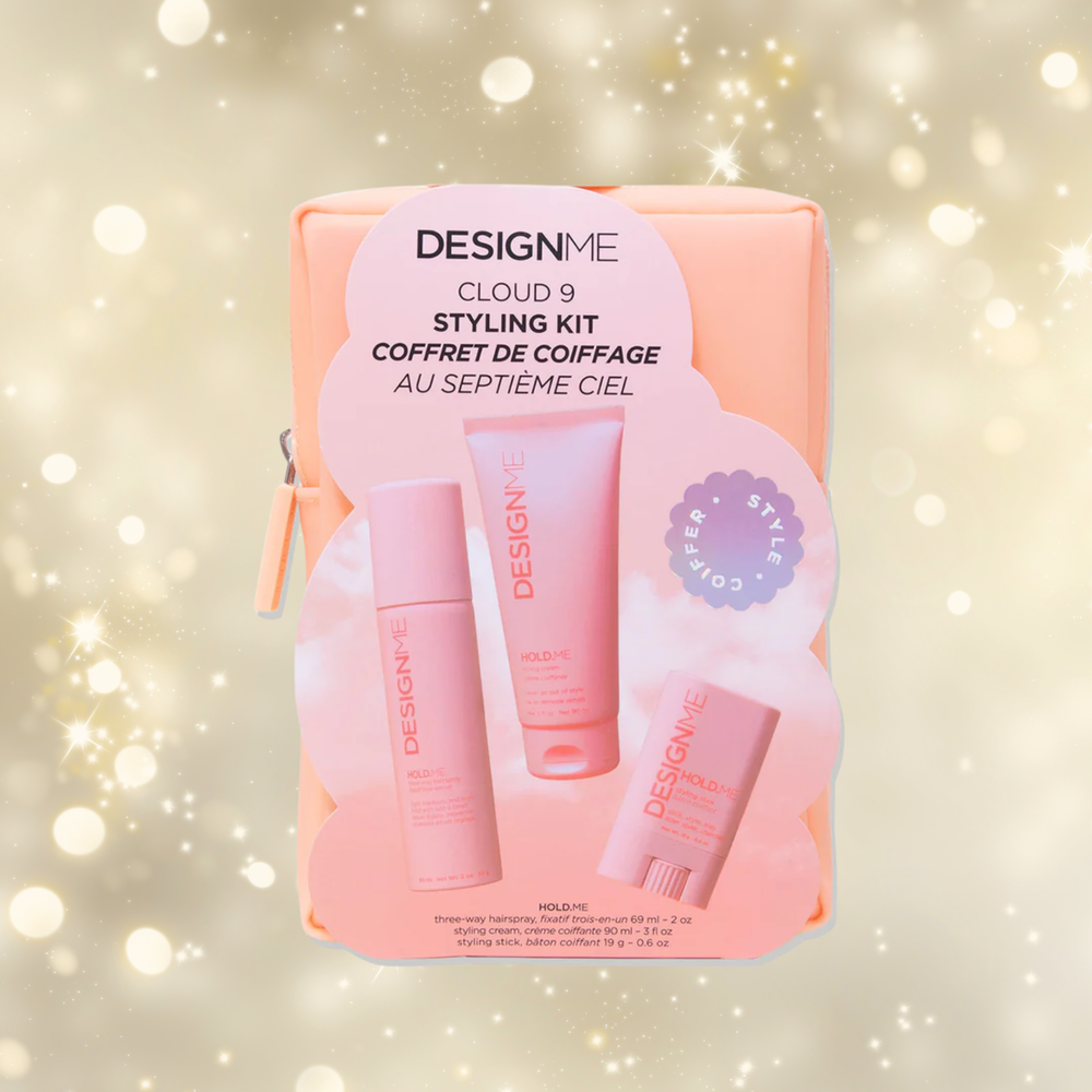 Trousse Design Me Hold.Me Cloud 9 Styling Kit : crème coiffante, stick lissant et spray laque