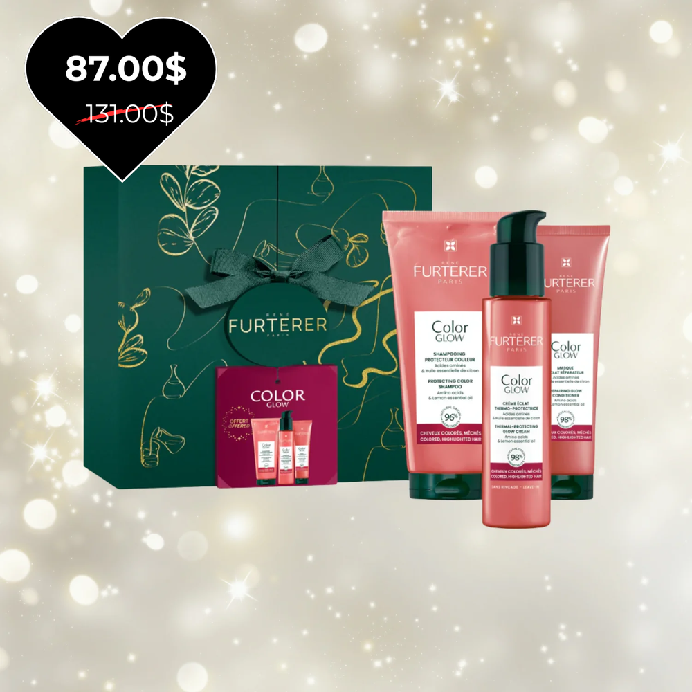 Coffret Color Glow 2025 René Furterer avec shampoing, baume et lotion pour cheveux colorés