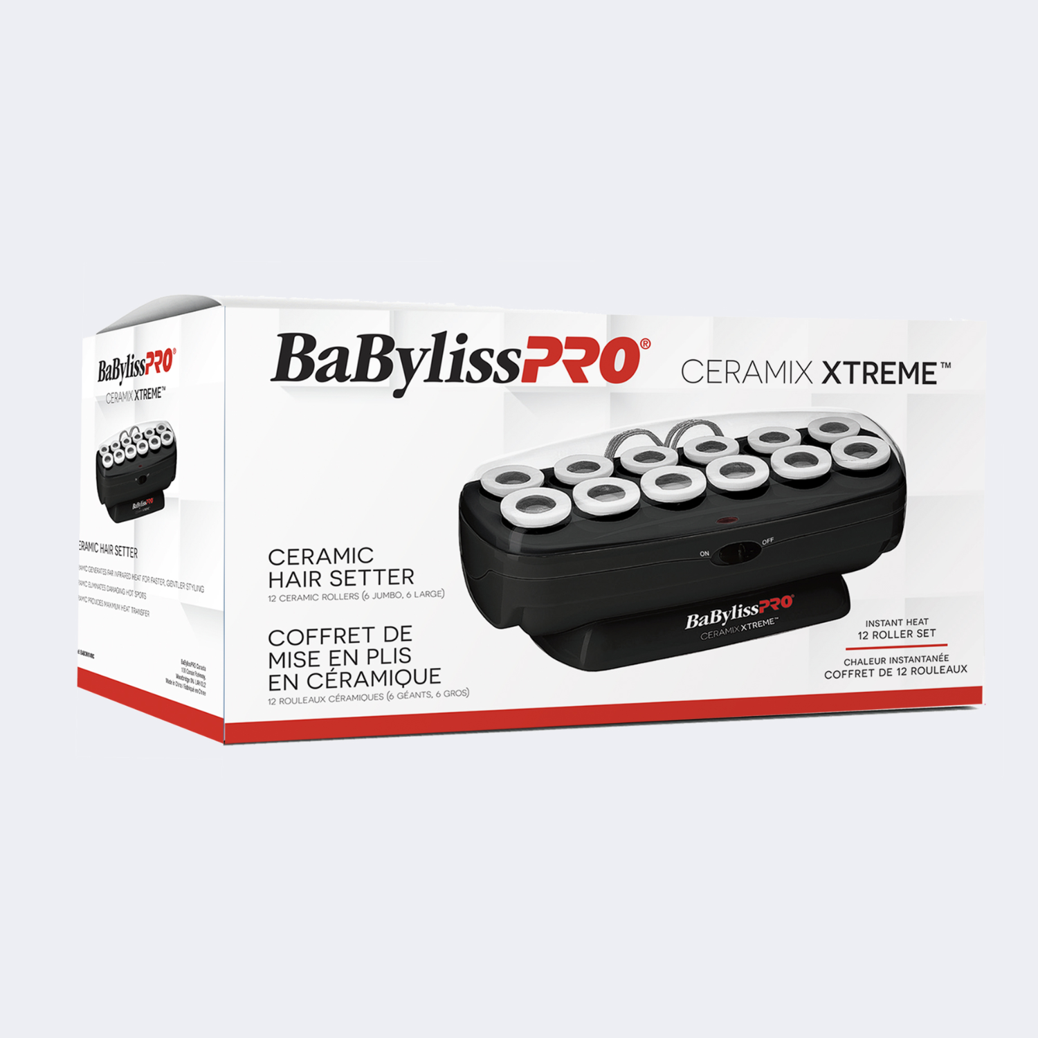 Coffret BaBylissPRO Ceramix Xtreme 12 rouleaux – rouleaux gros et géants avec pinces accessoires