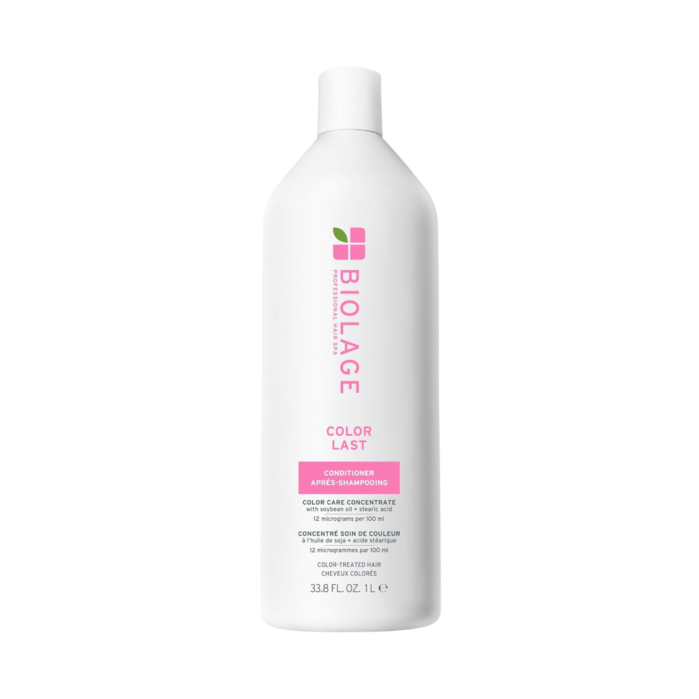 Conditioner Biolage ColorLast, soin après‑shampooing sans parabènes ni silicones pour cheveux colorés, brillance & protection de la couleur.