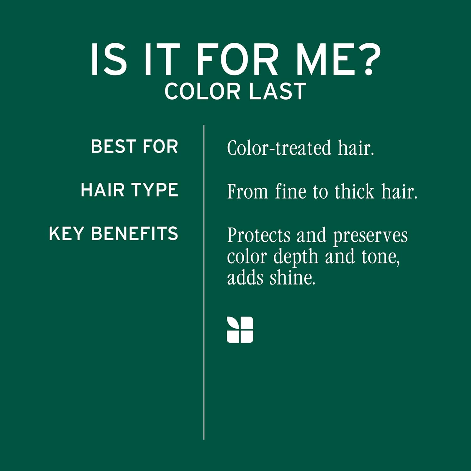 Conditioner Biolage ColorLast, soin après‑shampooing sans parabènes ni silicones pour cheveux colorés, brillance & protection de la couleur.