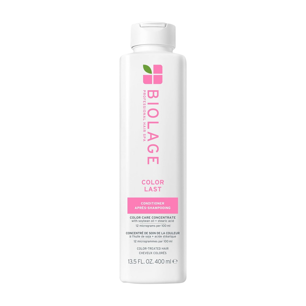 Conditioner Biolage ColorLast, soin après‑shampooing sans parabènes ni silicones pour cheveux colorés, brillance & protection de la couleur.