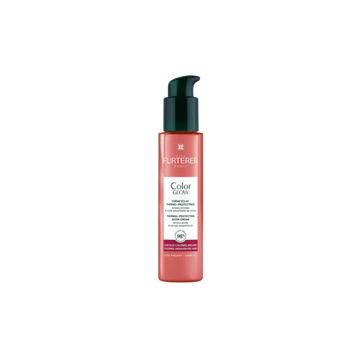 Flacon 100 ml de la Crème Color Glow René Furterer, soin sans rinçage protecteur jusqu’à 230 °C, anti‑frisottis et éclat longue durée
