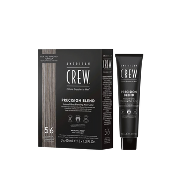 Pack de coloration American Crew Precision Blend 5/6 Medium Ash 3×40 ml pour cheveux et barbe, teinte ash moyen sans ammoniaque.